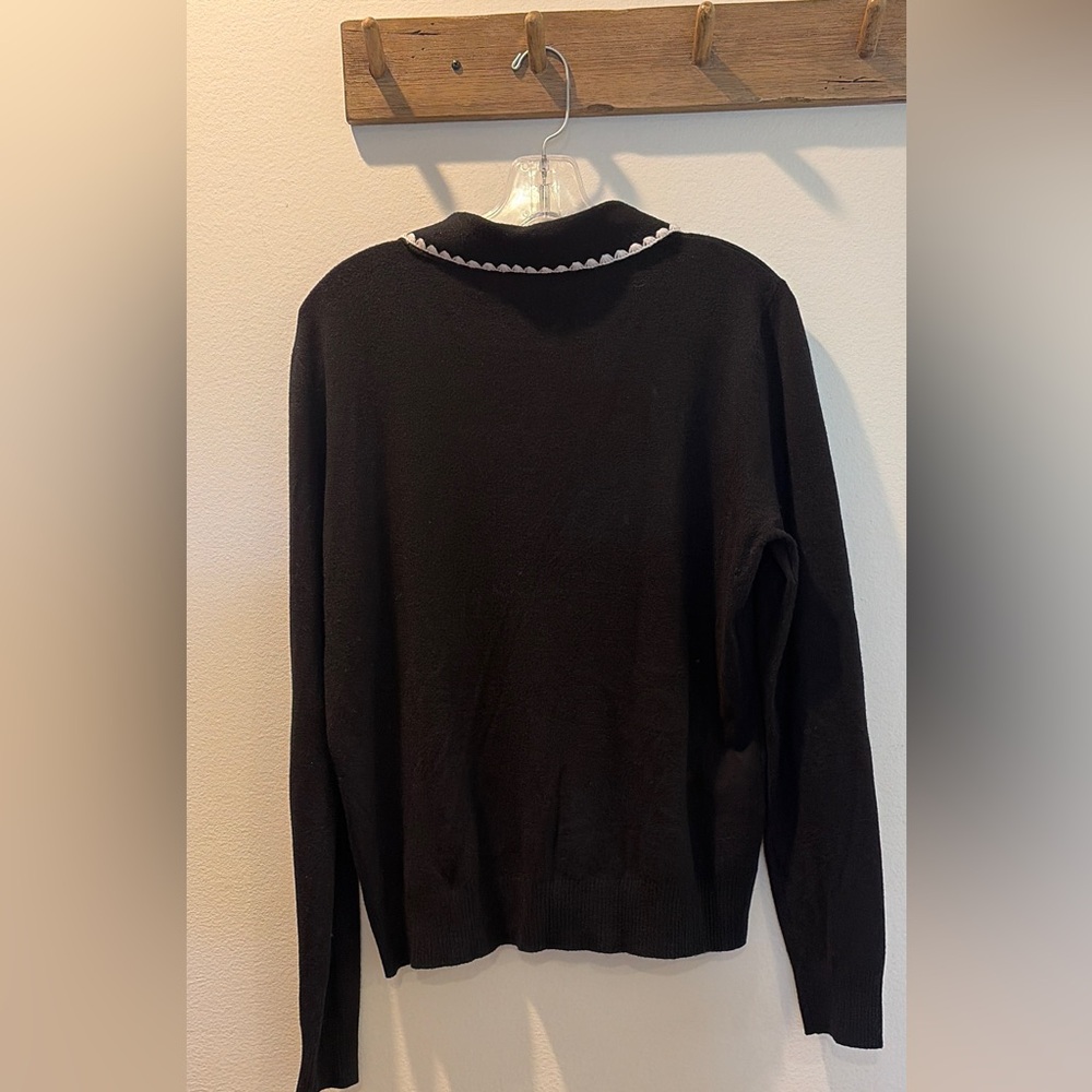 Vila Milano size L women’s embroidered collar sweater - Picture 4 of 5